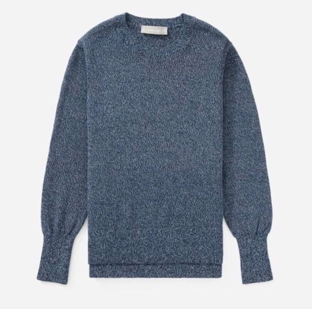 NEW Everlane Soft Cotton Crew Sweater Blue Size XS